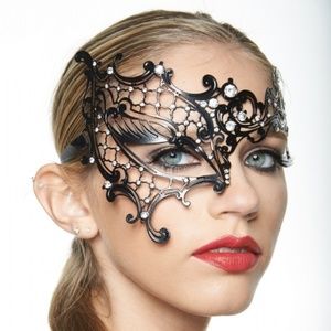 Black Phantom of the Opera Laser Cut Mask